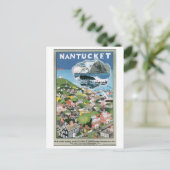 Nantucket Vintage Travel Poster Briefkaart (Staand voorkant)