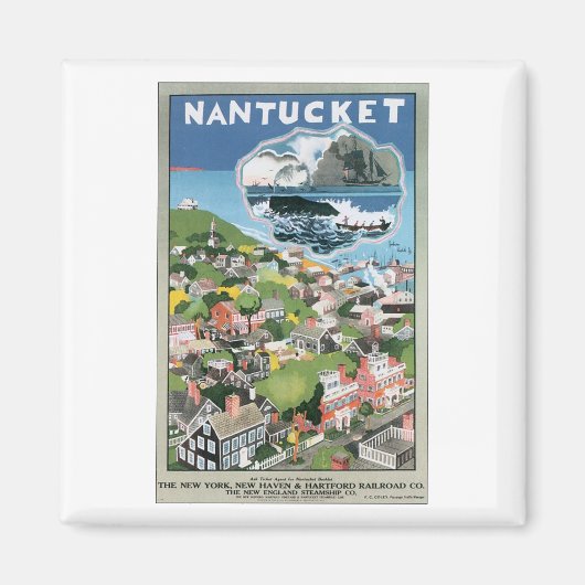 Nantucket Vintage Travel Poster Magneet (Voorkant)