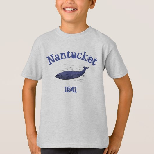 Nantucket, walvis, 1641 T-shirt voor jongens 2 (Voorkant)