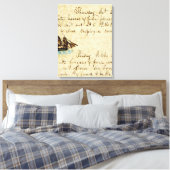 Nantucket Walvisvaart Scheepslogboek 1841 Canvas Afdruk (Insitu (Slaapkamer))