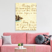 Nantucket Walvisvaart Scheepslogboek 1841 Canvas Afdruk (Insitu (Woonkamer))