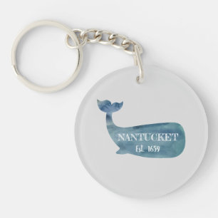 Nantucket Whale, opgericht in 1659 Sleutelhanger