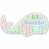 Nantucket Whale Sticker (Voorkant)