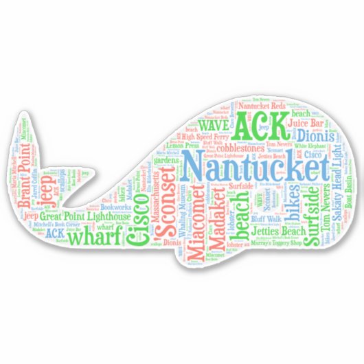 Nantucket Whale Sticker (Voorkant)
