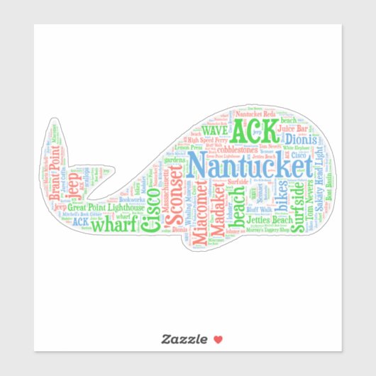 Nantucket Whale Sticker (Vel)