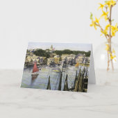 Nantucket Wharves-Wenskaart Kaart (Gele Bloem)