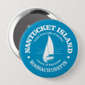 Nantucket (zeilboot) ronde button 4,0 cm (Voorkant /achterkant)