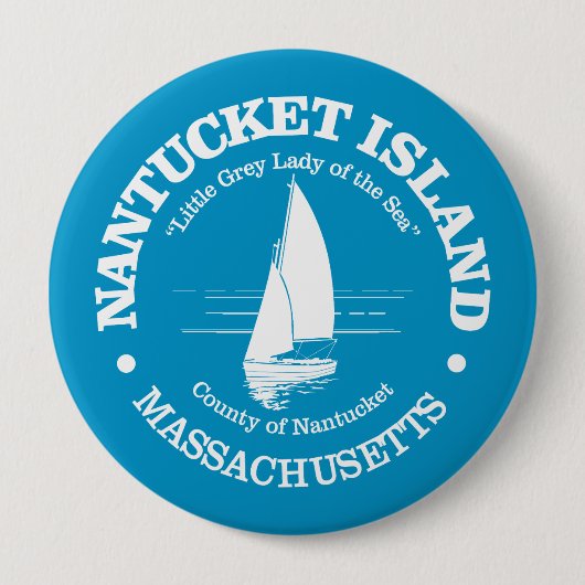 Nantucket (zeilboot) ronde button 4,0 cm (Voorkant)