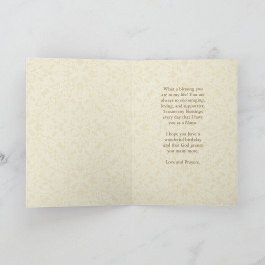 Nanu Verjaardag met rode rozen Kaart (Binnen)