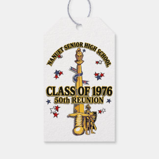Nanuet Senior HS Knights Reünie Zwart Goud  Cadeaulabel