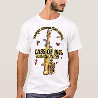 Nanuet Senior HS Knights Reünie Zwart Goud  T-shirt