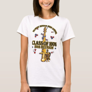 Nanuet Senior HS Knights Reünie Zwart Goud T-shirt