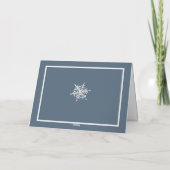 Nany Blue Modern Snowflake Lijst Baby shower Bedankkaart (Achterkant)