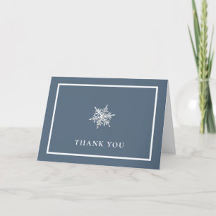Nany Blue Modern Snowflake Lijst Baby shower Bedankkaart