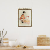 Nanyang Woman met bloemen oud Chinees Poster (Keuken)