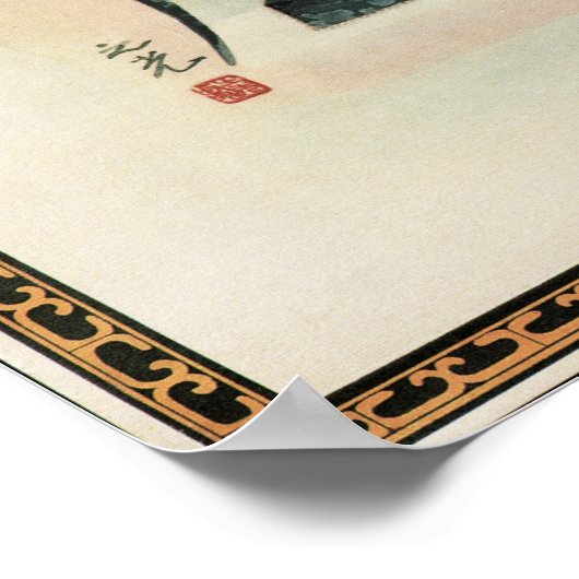 Nanyang Woman met bloemen oud Chinees Poster (Hoek)