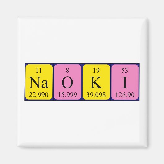 Naoki periodieke table name magnet (Voorkant)