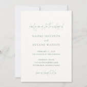 Naomi Moss Green Typography Modern Wedding Kaart (Voorkant)