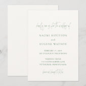 Naomi Moss Green Typography Modern Wedding Kaart (Voorkant / Achterkant)