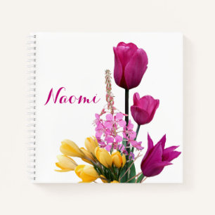  Naomi naam  kleurrijke bloemen Notitieboek