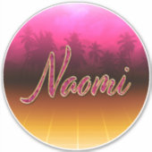 Naomi Vorname Name golden pink Aufkleber Sticker (Voorkant)