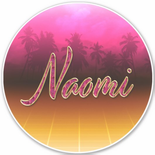 Naomi Vorname Name golden pink Aufkleber Sticker (Voorkant)