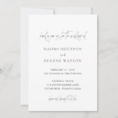 Naomi zwart-wit typografie Modern Wedding Kaart (Voorkant)