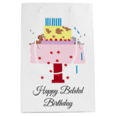 Nap-Belated Birthday Medium Gift Ba Medium Cadeauzakje (Voorkant)