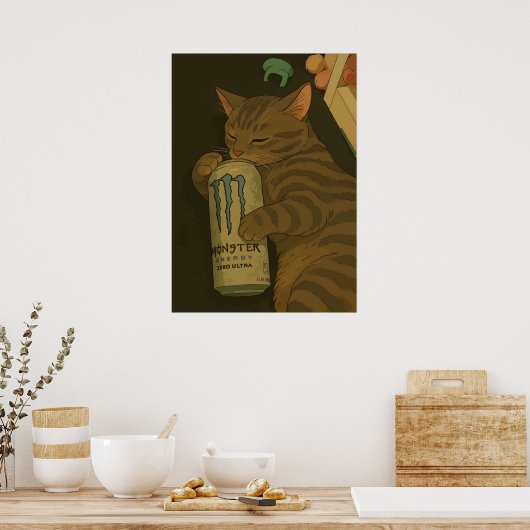 Nap cat memes poster (Keuken)