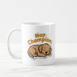 Nap Champion Cute Golden Retriever Puppy Coffee Mu Koffiemok