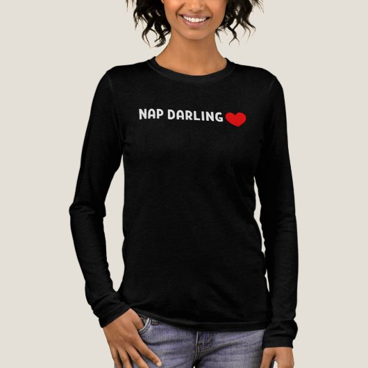 Nap Darling – Cute Lazy Sleep Lover Heart Tri-Blend Shirt (Voorkant)