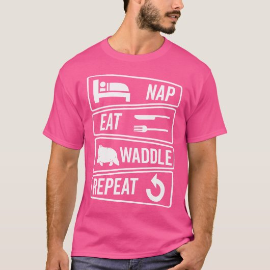 Nap Eat Waddle Wombat Eigenaar Australische Dieren T-shirt (Voorkant)