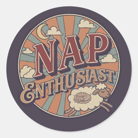 Nap Enthusiast Ronde Sticker (Voorkant)
