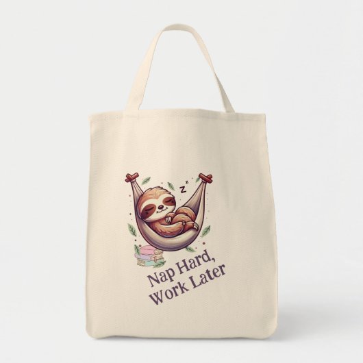 Nap Hard Sloth Tote Bag (Voorkant)