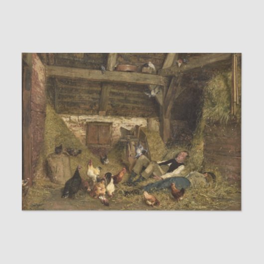 Nap in a Barn by Carl Jutz Tissuepapier (Voorkant)