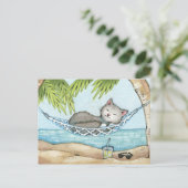Nap in Paradise - Vacatscatart op Cute Island Briefkaart (Staand voorkant)