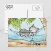 Nap in Paradise - Vacatscatart op Cute Island Briefkaart (Voorkant / Achterkant)