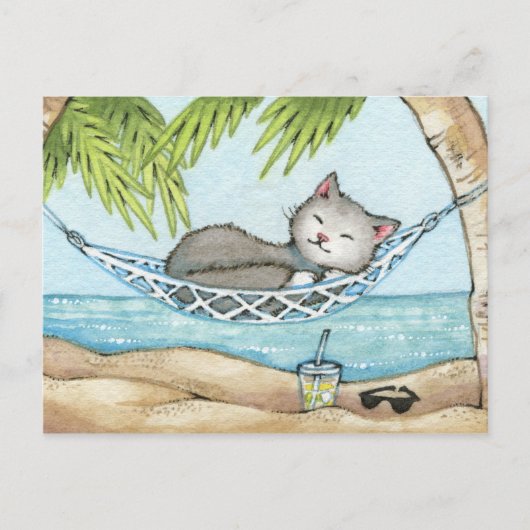 Nap in Paradise - Vacatscatart op Cute Island Briefkaart (Voorkant)