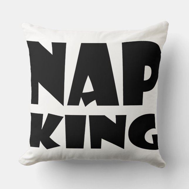 NAP KING BLACK & WHITE PILLOW KUSSEN (Voorkant)