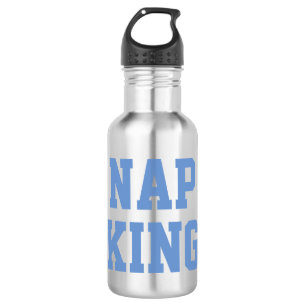 Nap King   Joke Humor Blauw waterflesje Waterfles