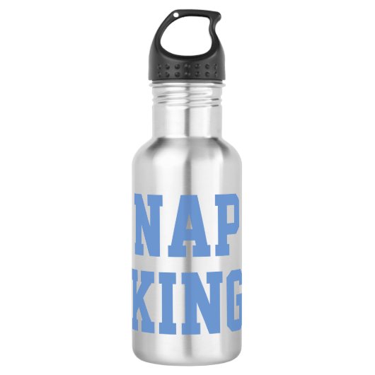 Nap King | Joke Humor Blauw waterflesje Waterfles (Voorkant)