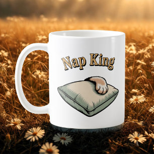 Nap Koning Grappige Hond Papa Humor Koffiemok