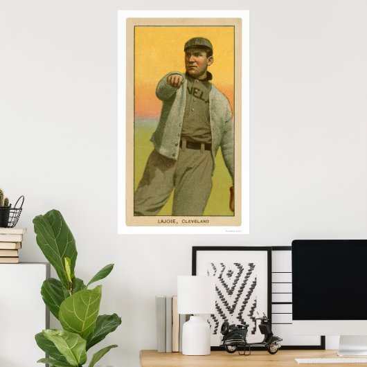 Nap Lajoie Baseball Kaart 1909 Poster (Thuiskantoor)