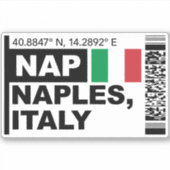 NAP Naples Boarding Pass - Italy Travel Sticker (Voorkant)