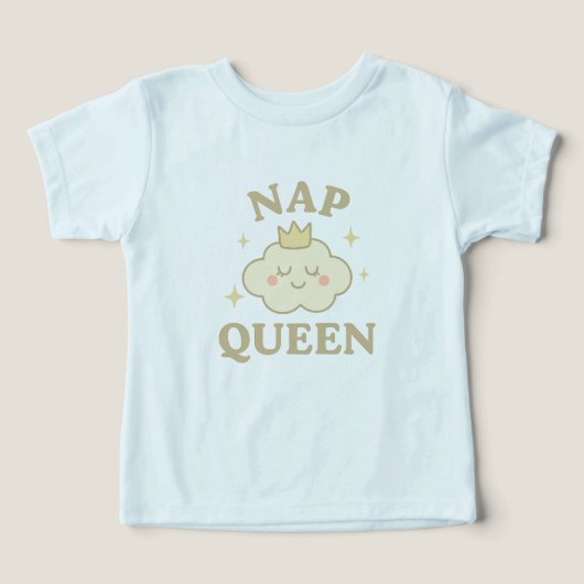 Nap Queen Baby Bodysuit – Schattige Cloud & Crown  (Design voorkant)