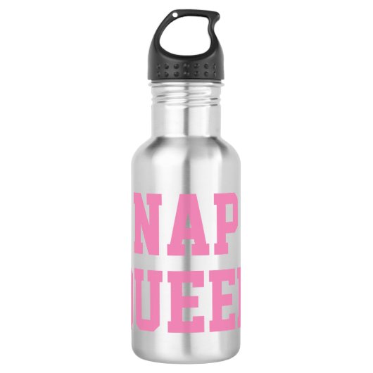 Nap Queen | Joke Humor Blauw waterflesje Waterfles (Voorkant)