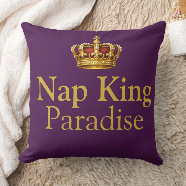 Nap Queen King Plum Gold Crown Royalty Kussen (Deken)