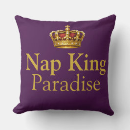 Nap Queen King Plum Gold Crown Royalty Kussen