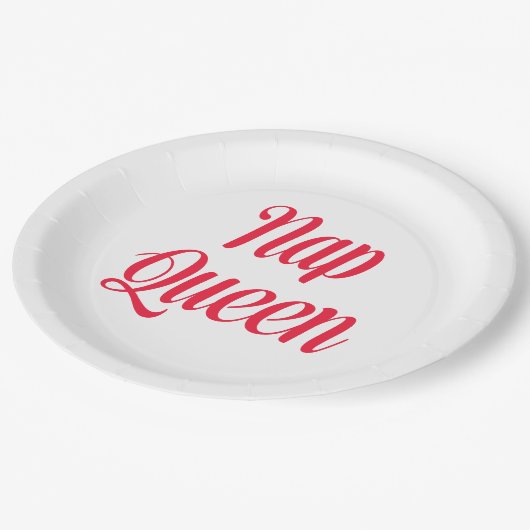 Nap Queen Pink Cherry Red Papieren Bordje (Gekanteld)