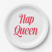 Nap Queen Pink Cherry Red Papieren Bordje (Voorkant)